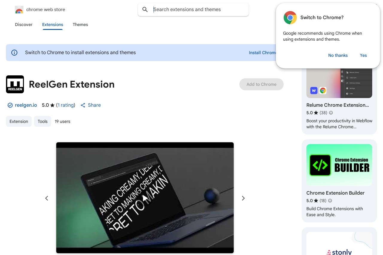 ReelGen Extension