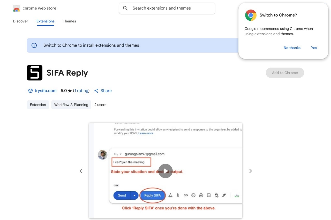 SIFA Reply