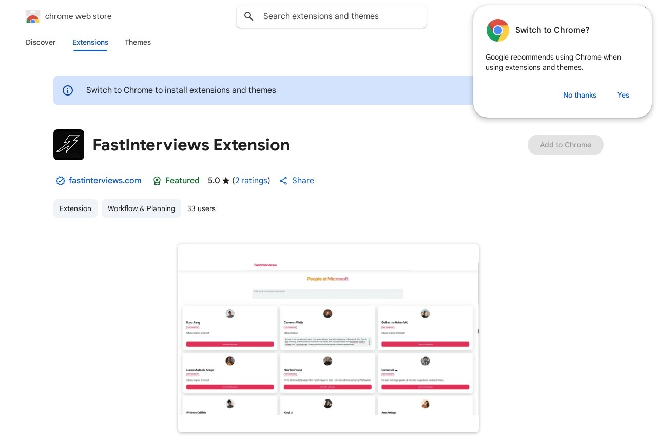 FastInterviews Extension