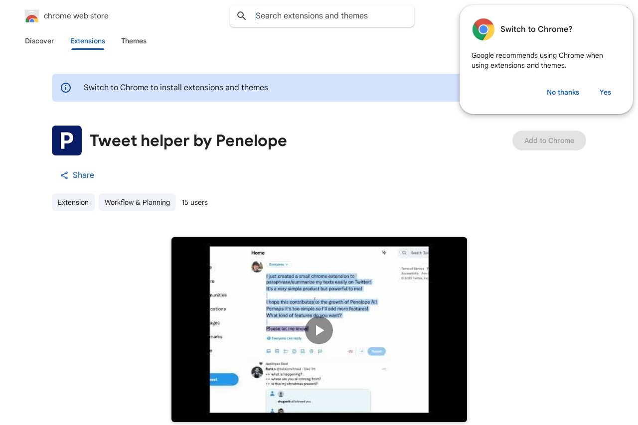 Tweet helper
