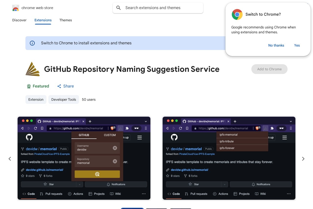 GitHub Repository Naming Suggestion Service