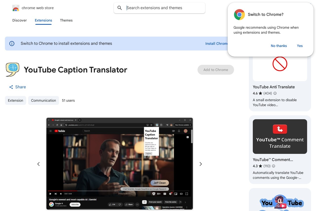 YouTube Caption Translator