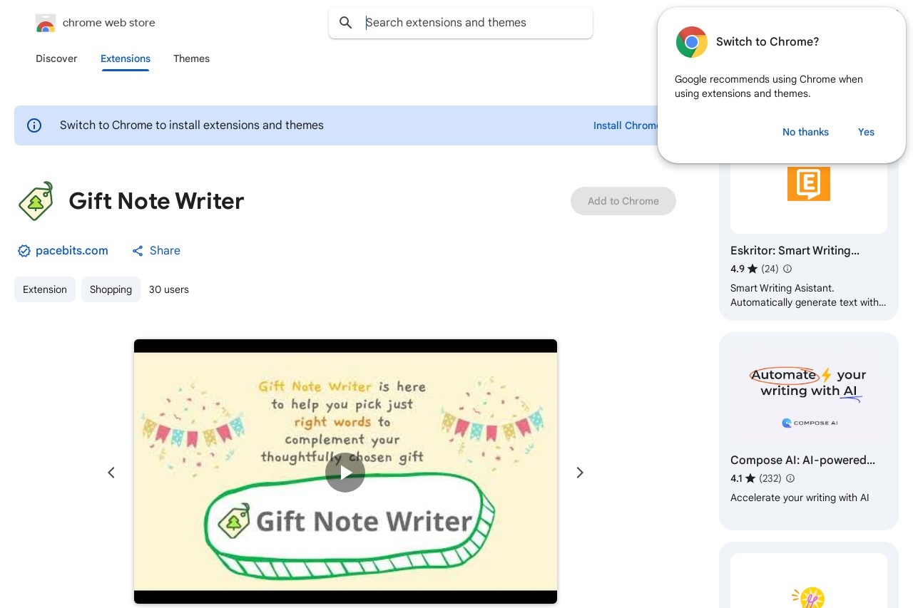 Gift Note Writer