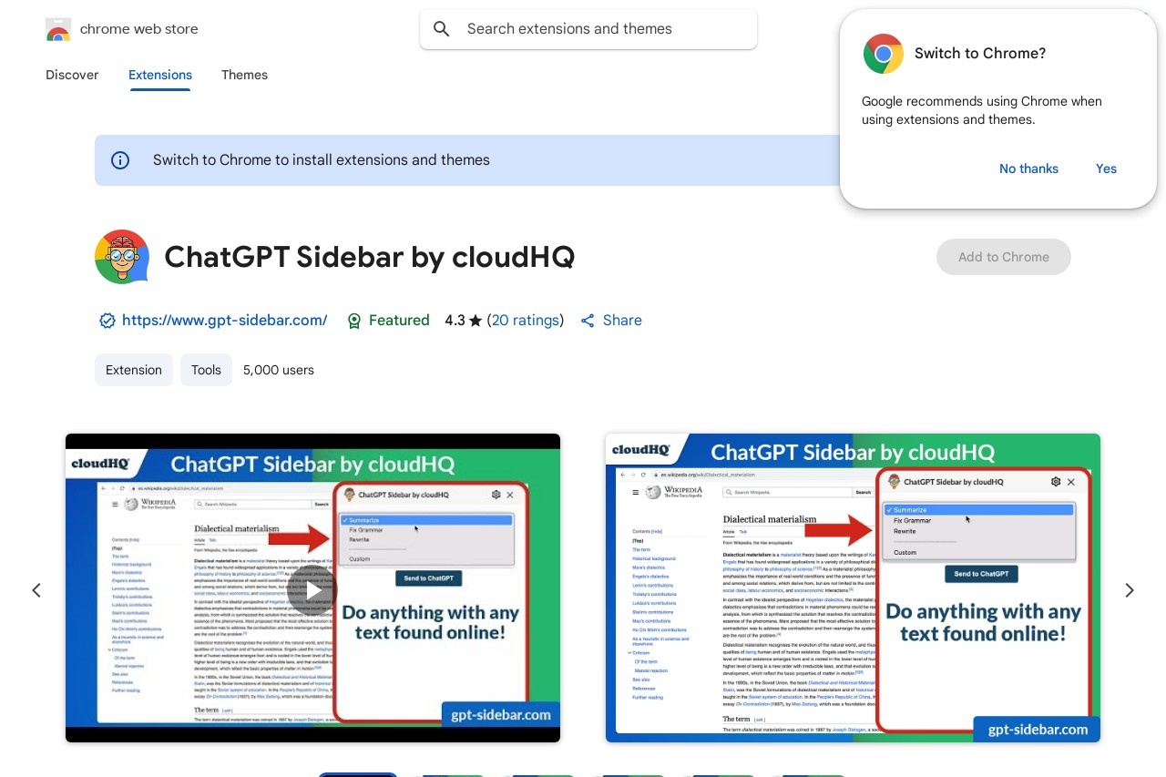 ChatGPT Sidebar