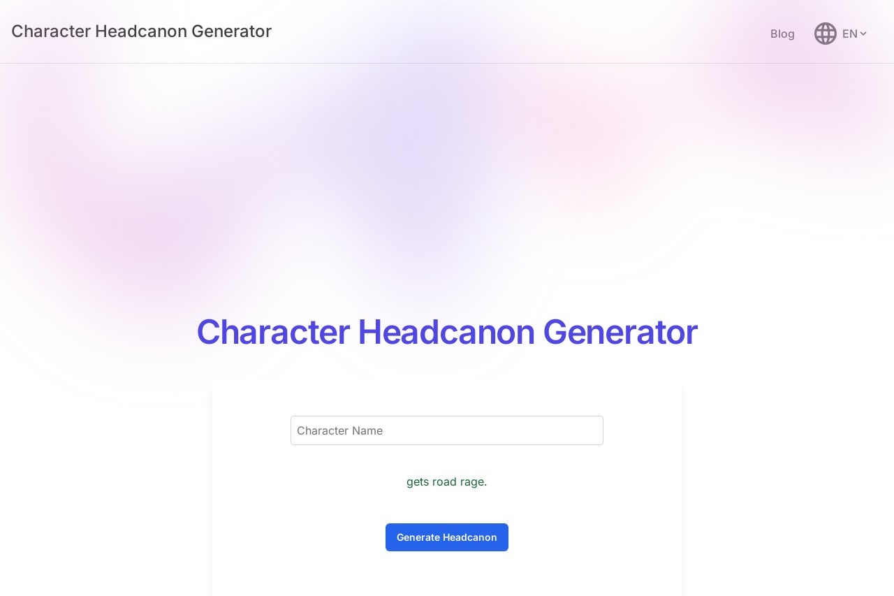 Character Headcanon Generator