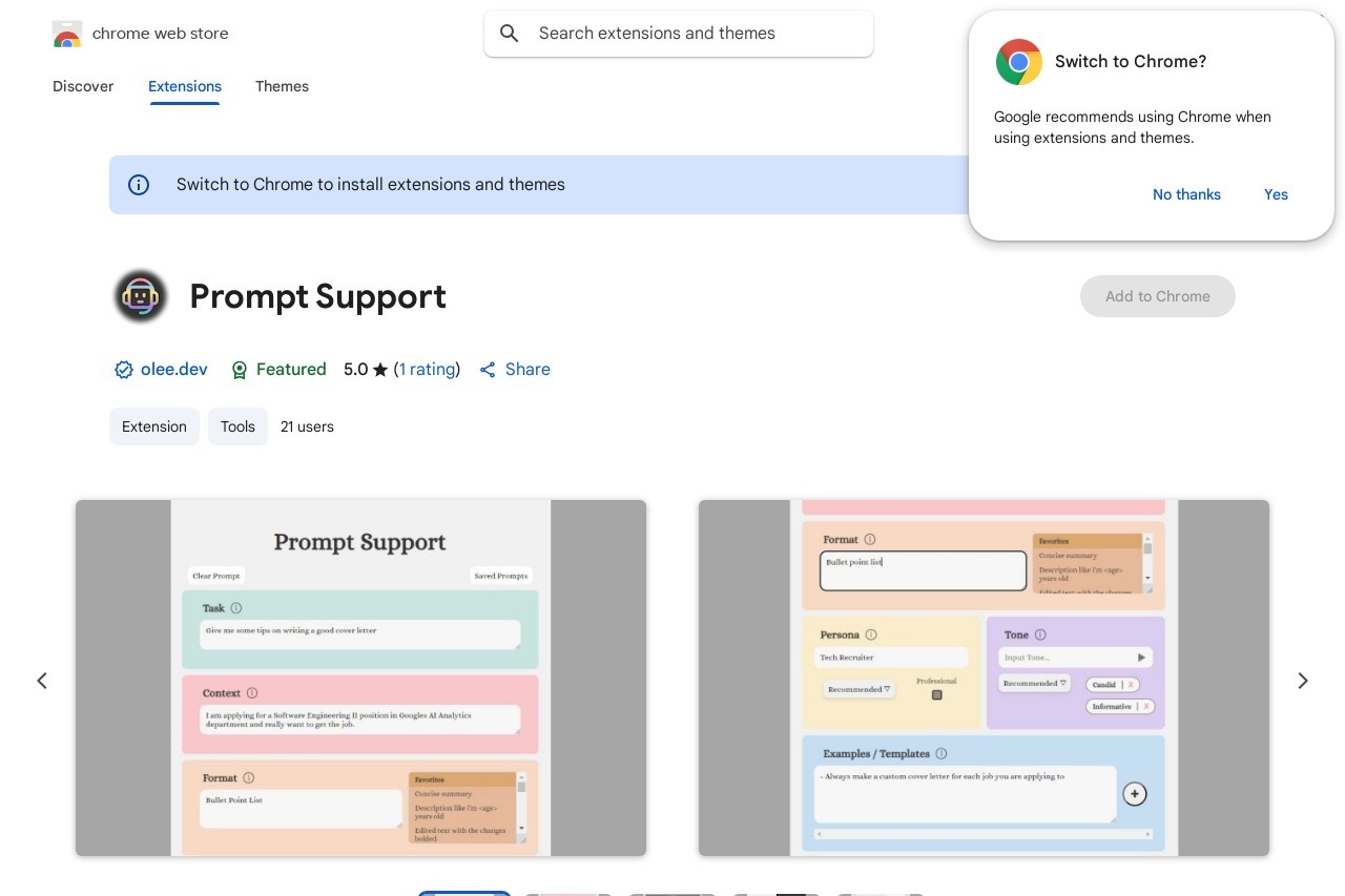 Prompt Support