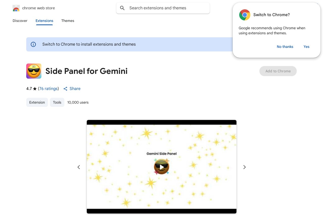 Side Panel for Gemini