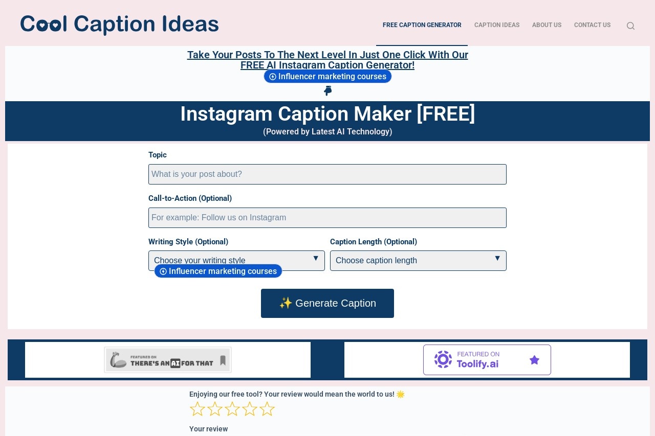 AI Instagram Caption Generator