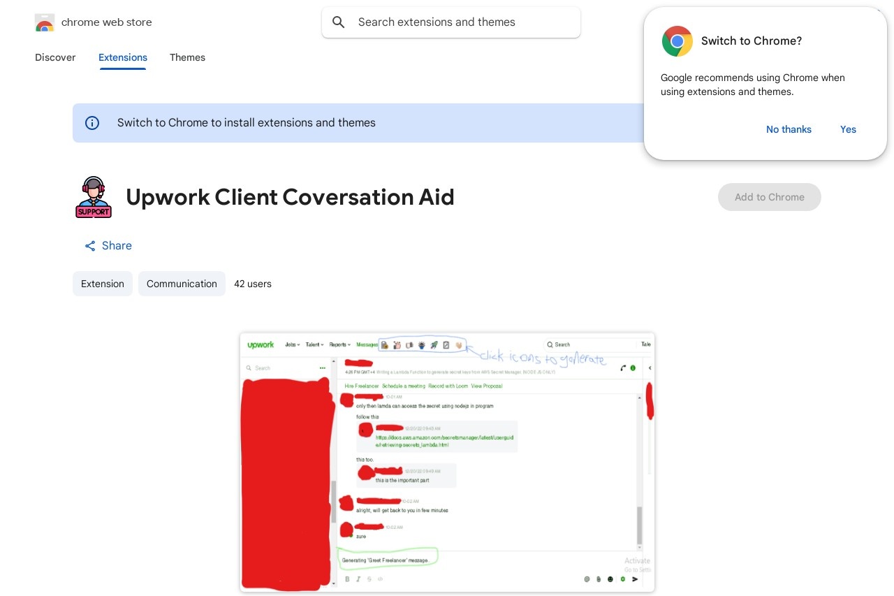 Upwork Client Coversation Aid