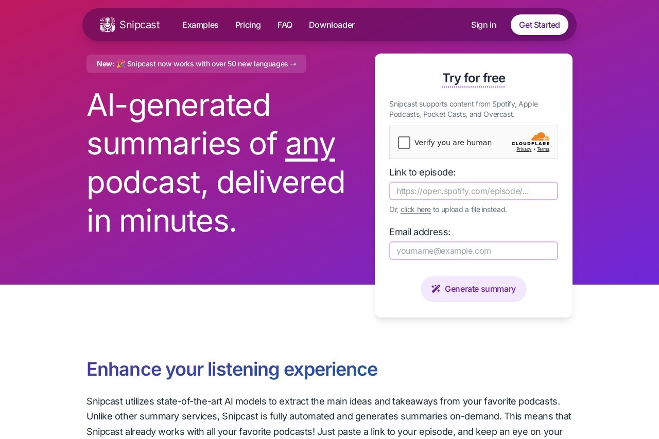 Snipcast.io