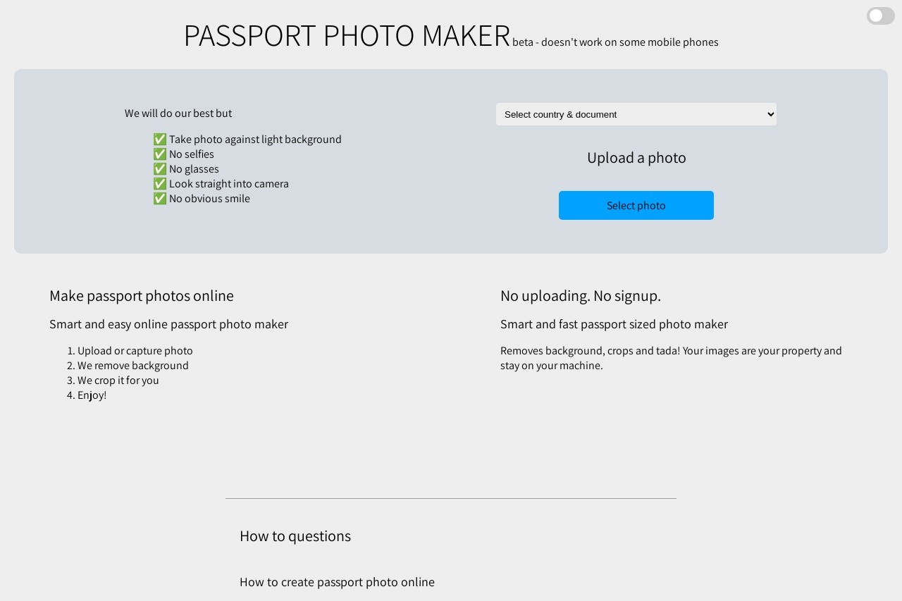 Passport Photo Maker
