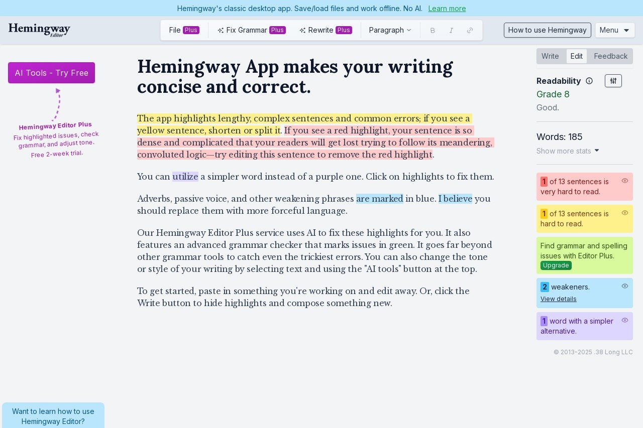 Hemingway Editor
