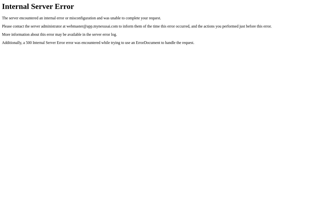 Internal Server Error