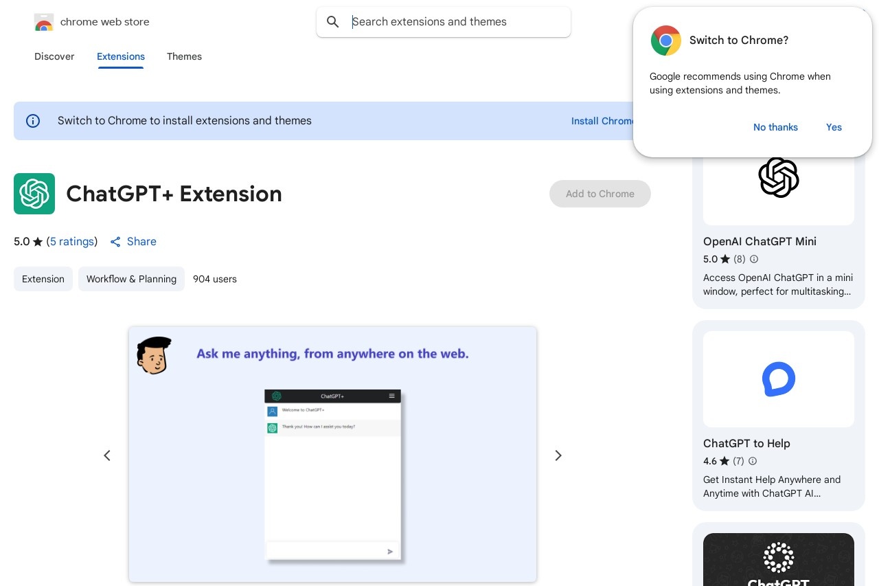 ChatGPT+ Extension