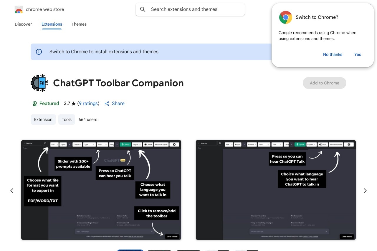 ChatGPT Toolbar Companion