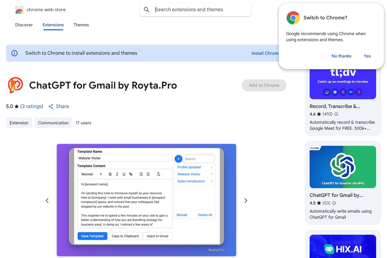 ChatGPT for Gmail by Royta.Pro