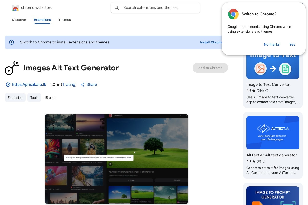 Images Alt Text Generator