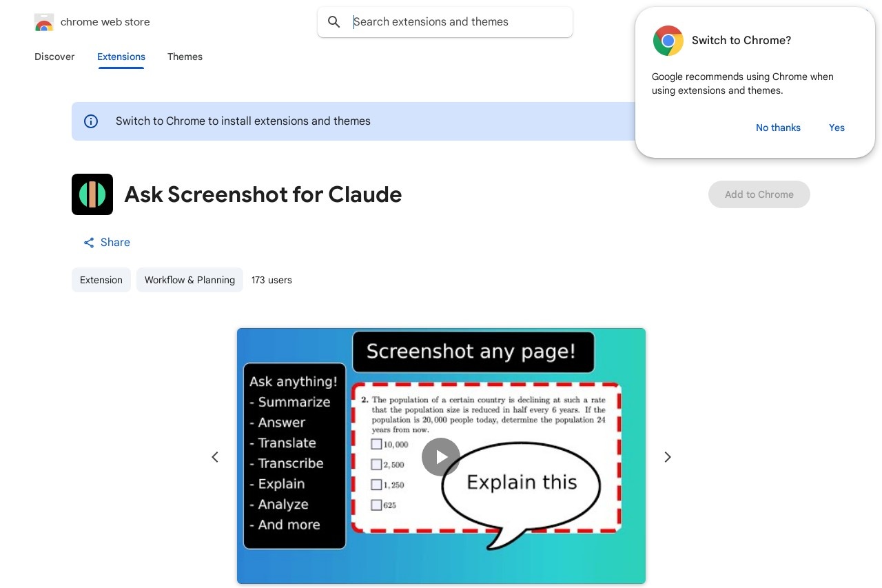 Ask Screenshot for Claude