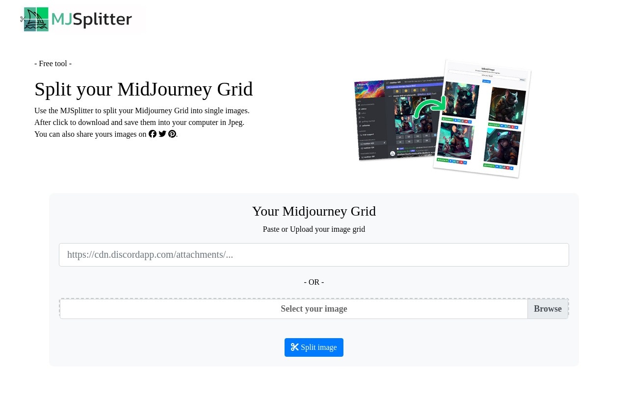 Grid Splitter Midjourney