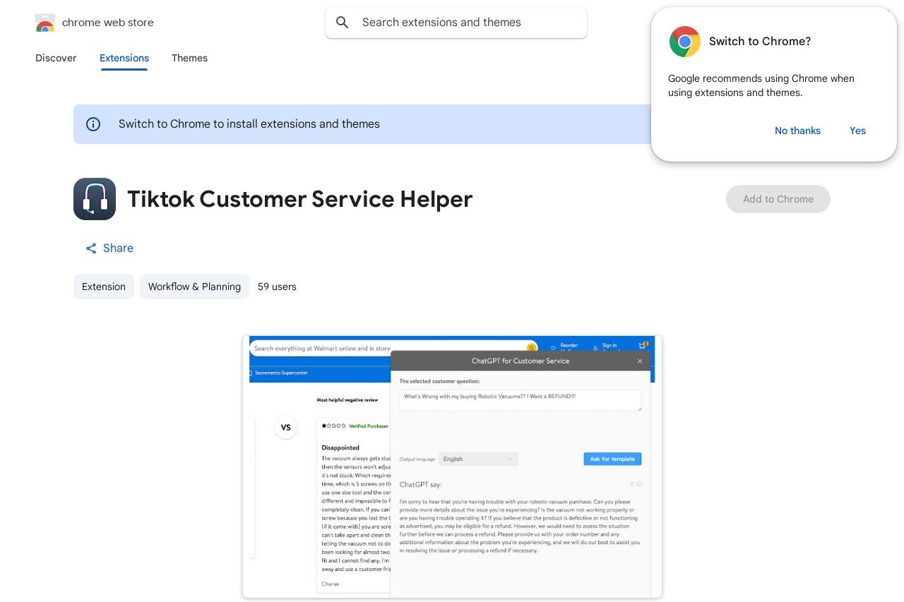 Tiktok Customer Service Helper