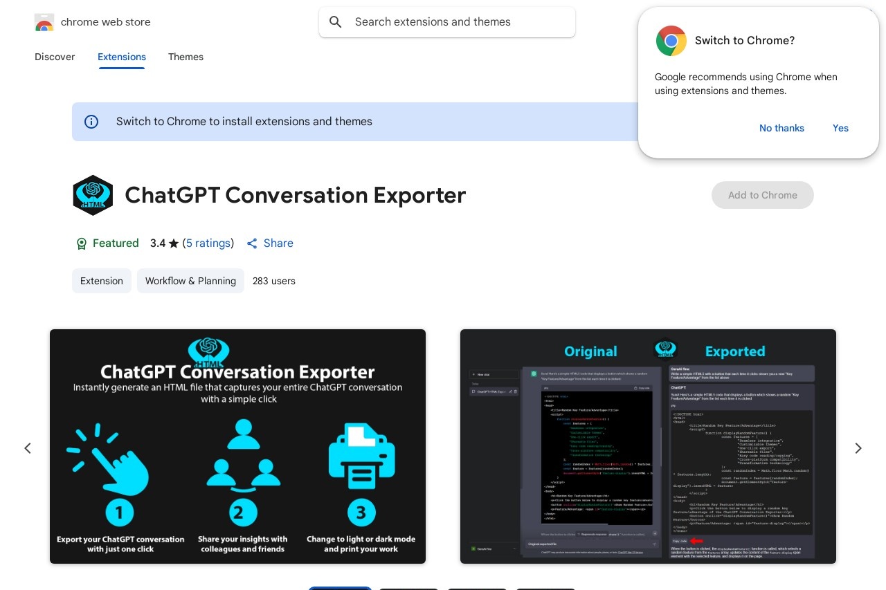 ChatGPT Conversation Exporter