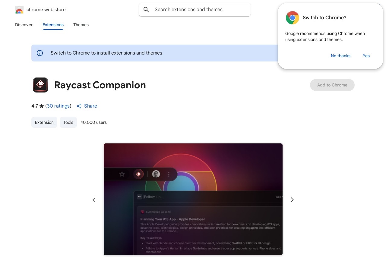 Raycast Companion