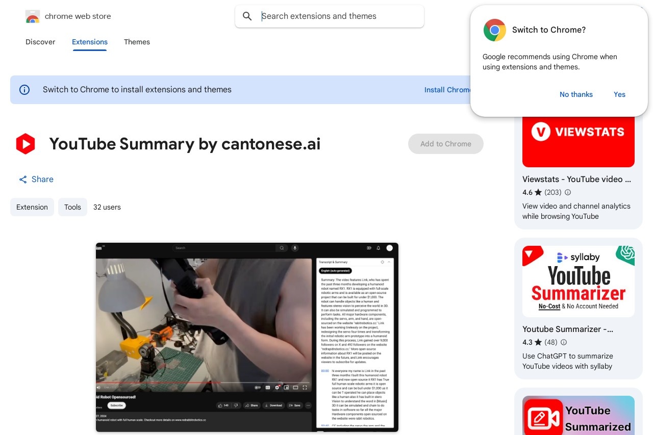 YouTube Summary by cantonese.ai