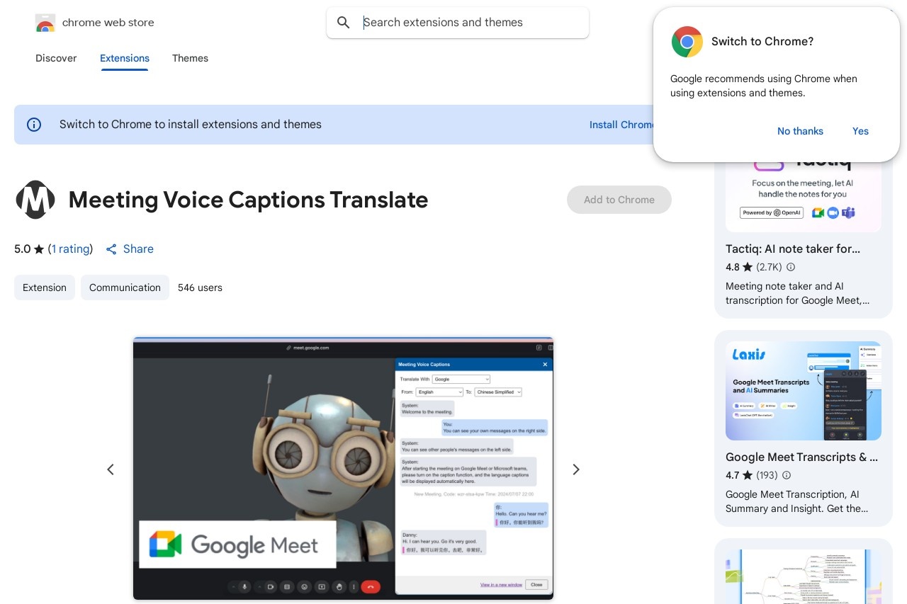 Meeting Voice Captions Translate
