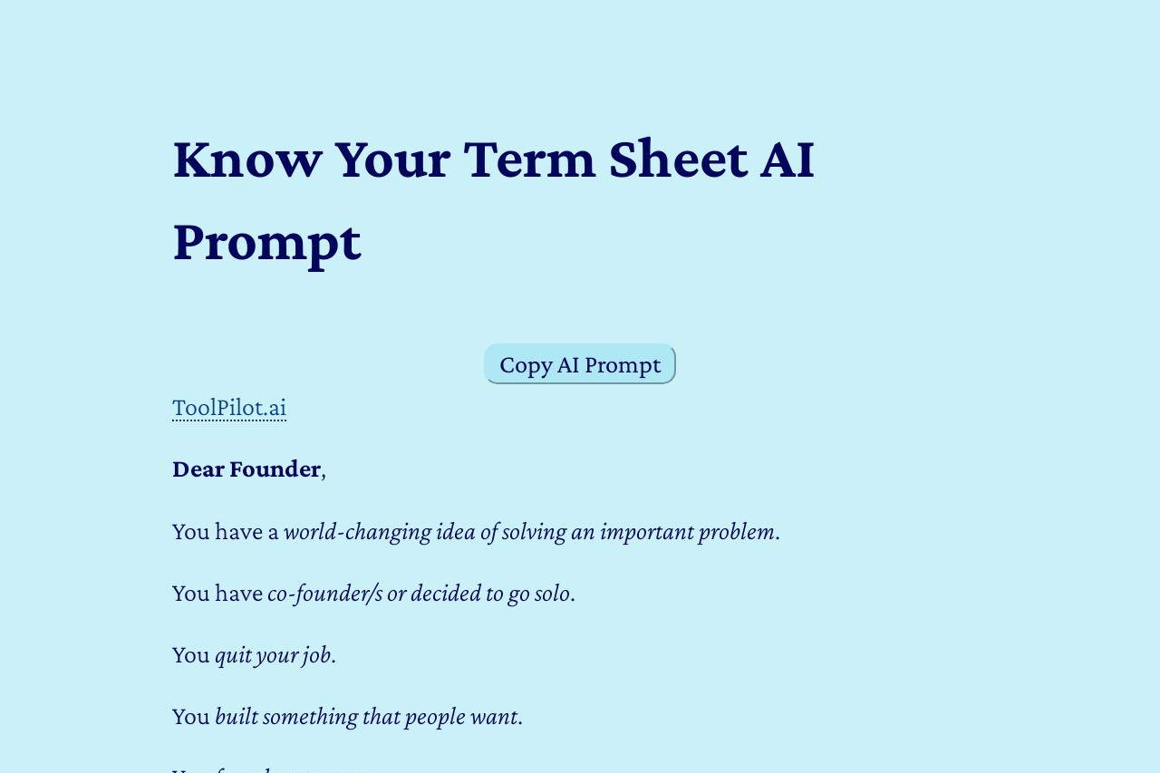 Know Your Term Sheet