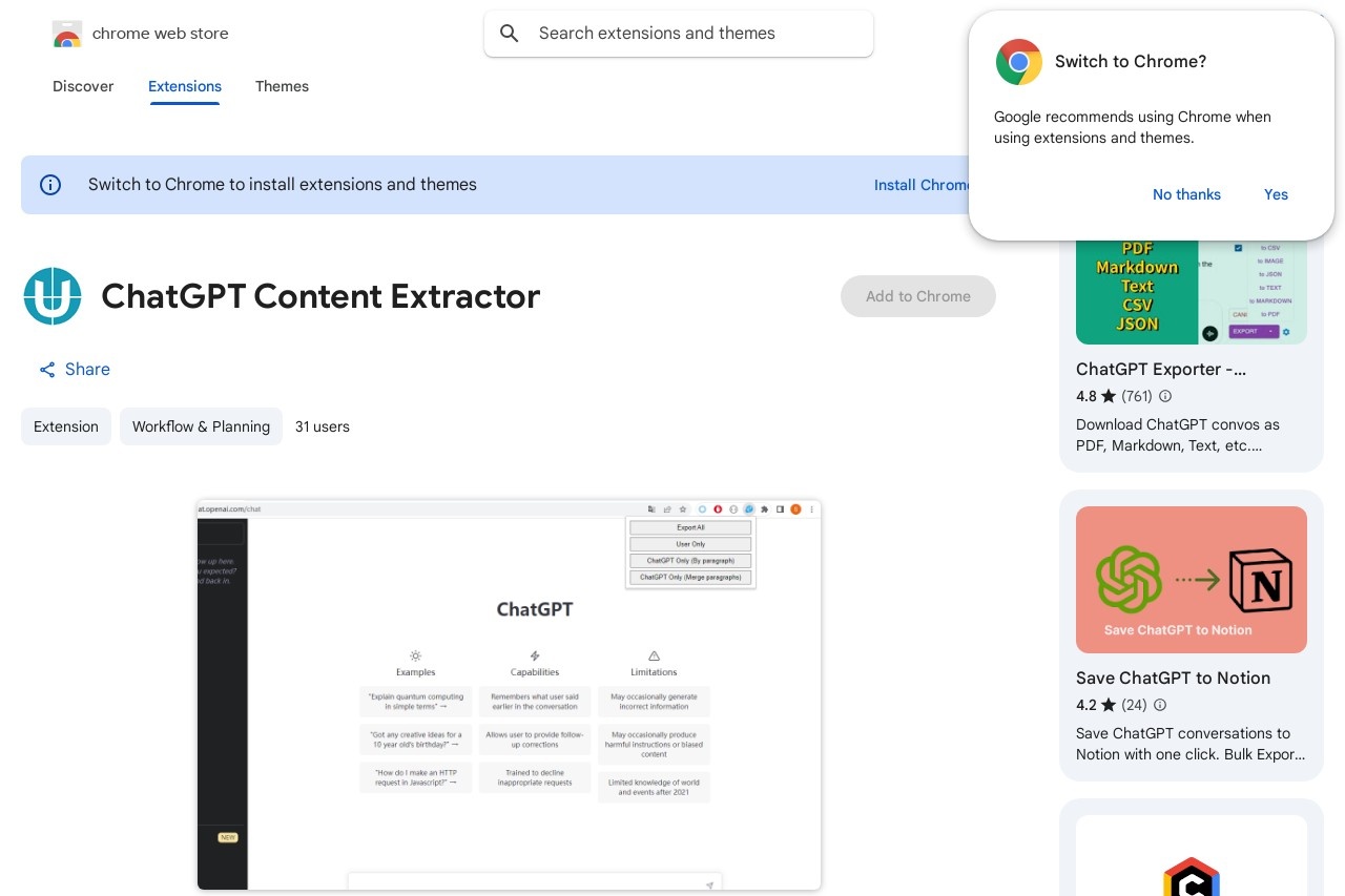 ChatGPT Content Extractor