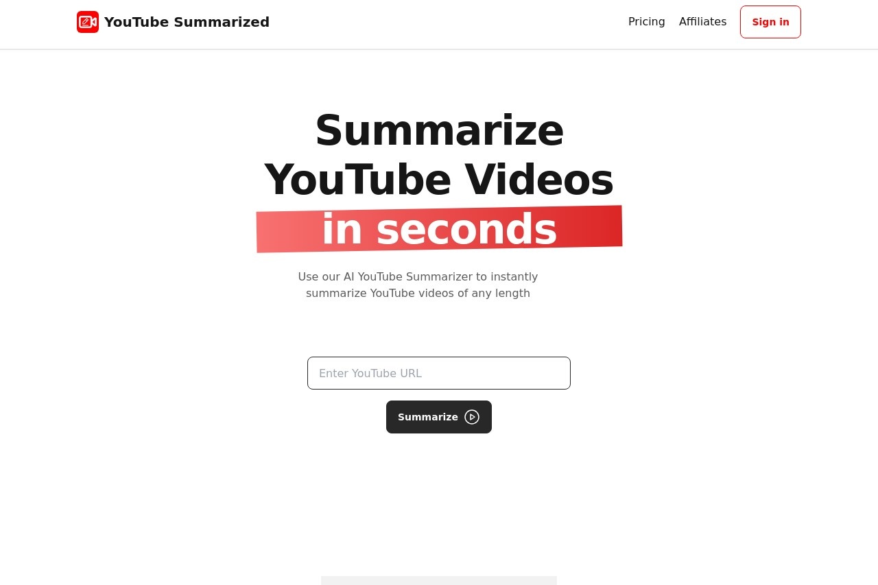 YouTube summarizer