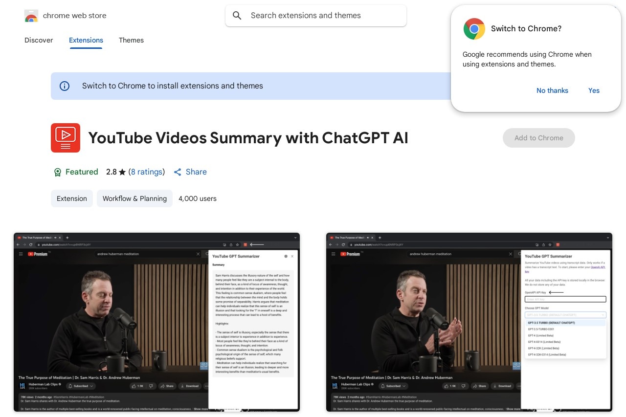 YouTube Videos Summary