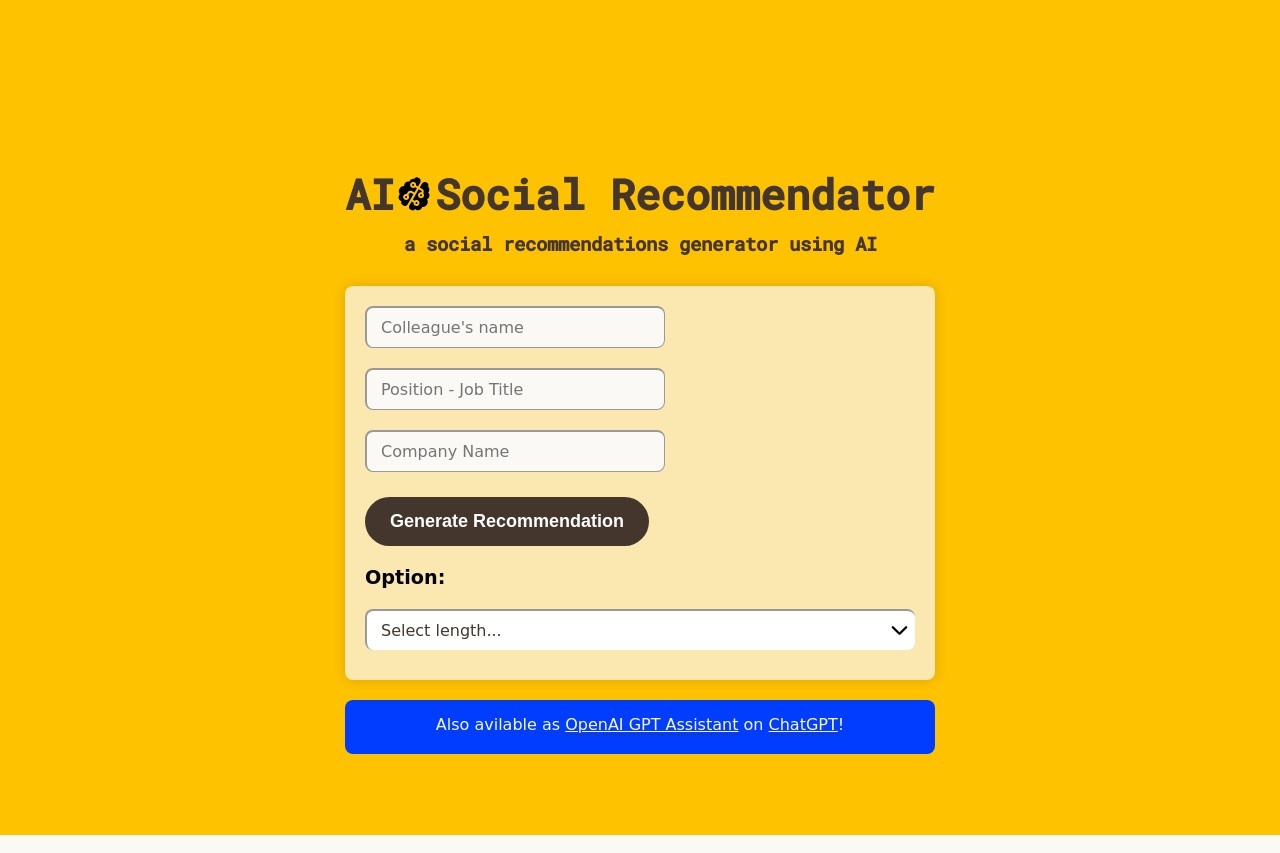 AI Social Recommendator