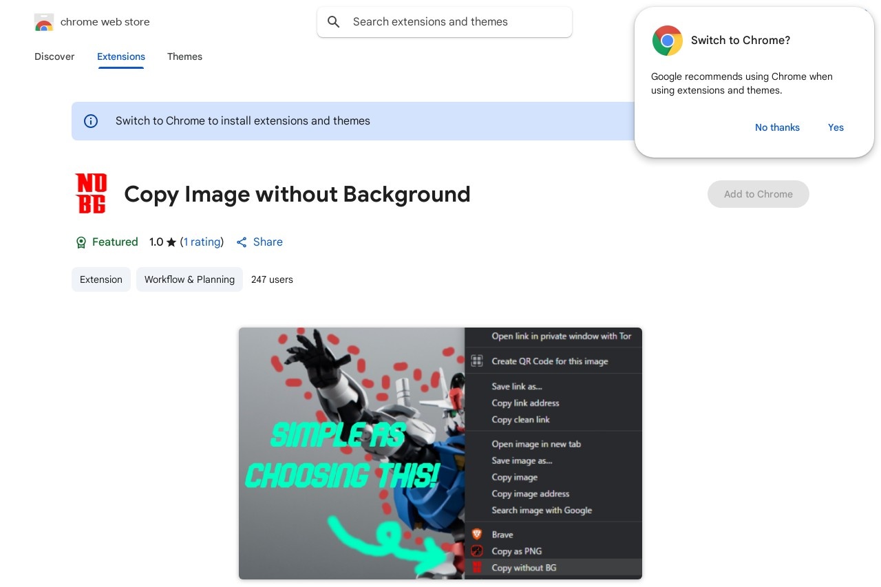Copy Image without Background