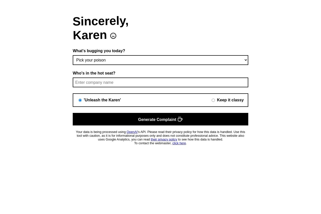 Sincerely Karen