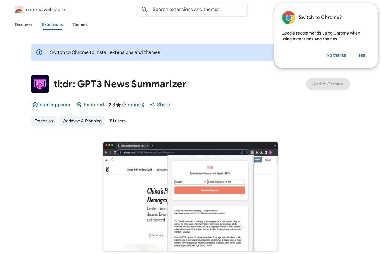 tl;dr: GPT3 News Summarizer
