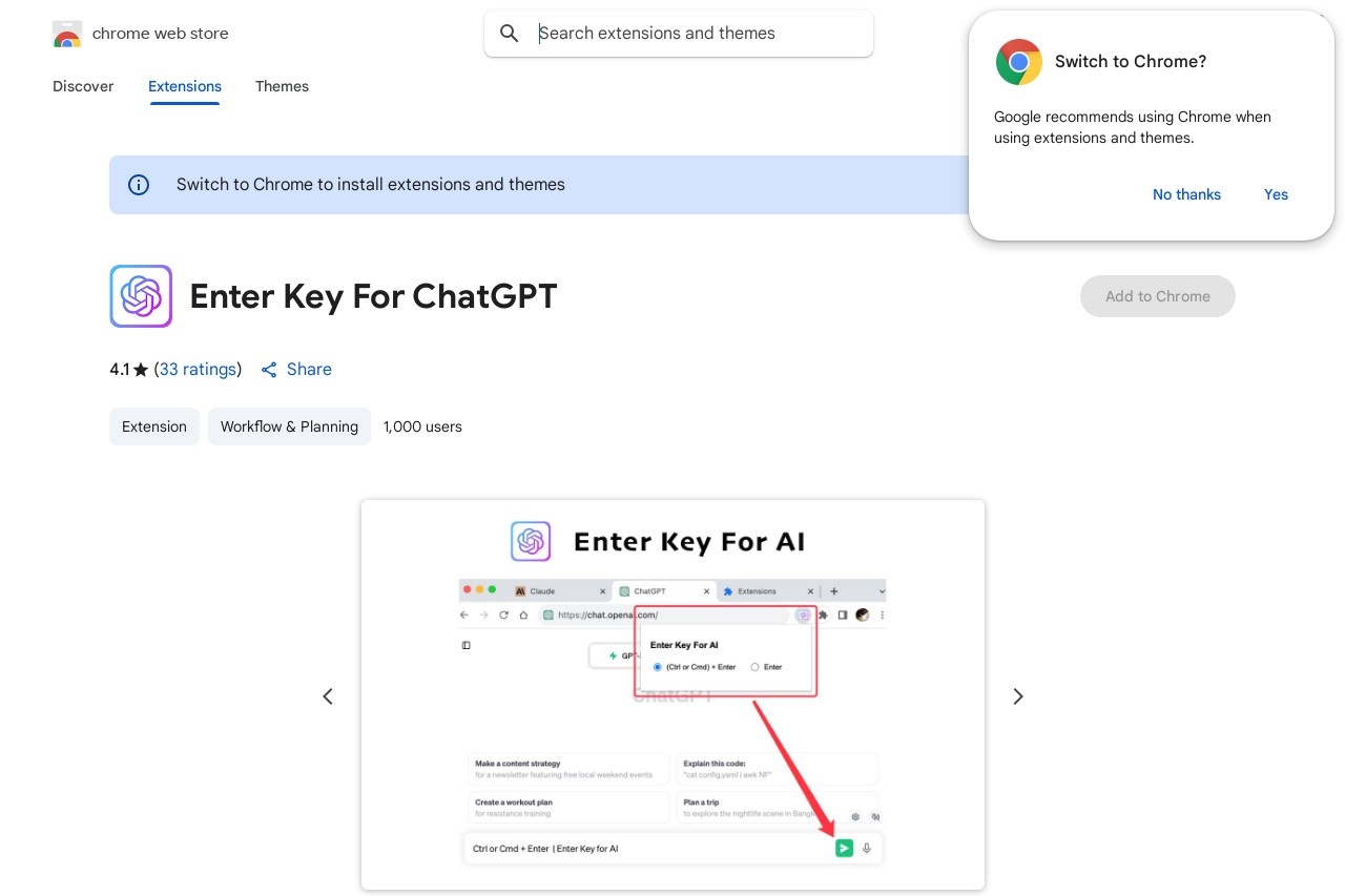 Enter Key For ChatGPT