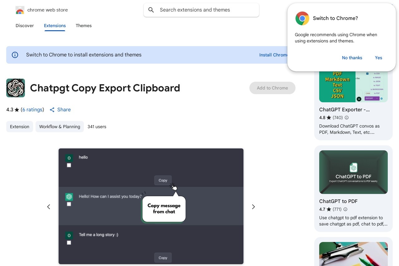 Chatpgt Copy Export Clipboard