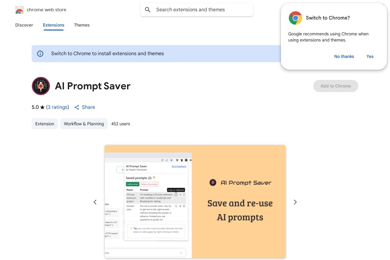 AI Prompt Saver