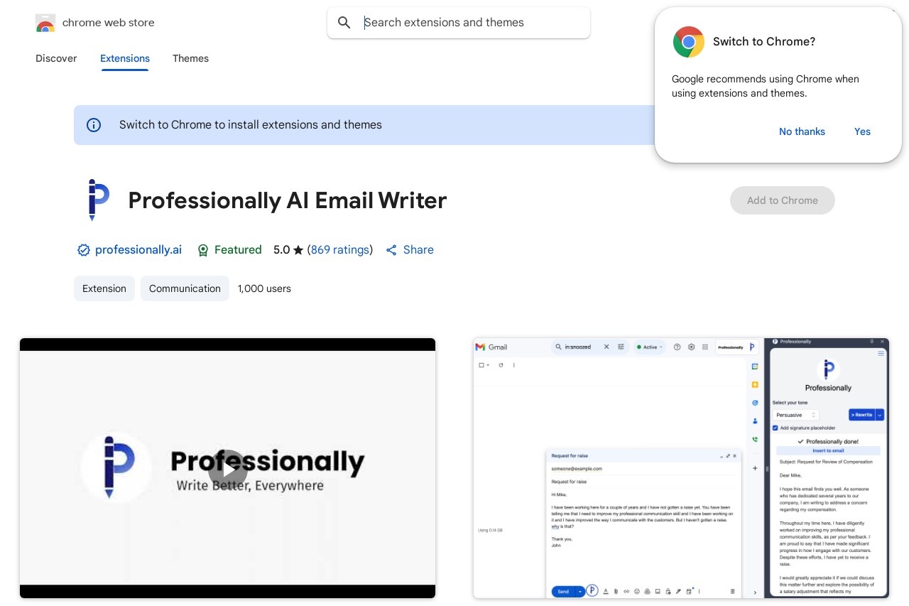 Professionally AI Email Writer