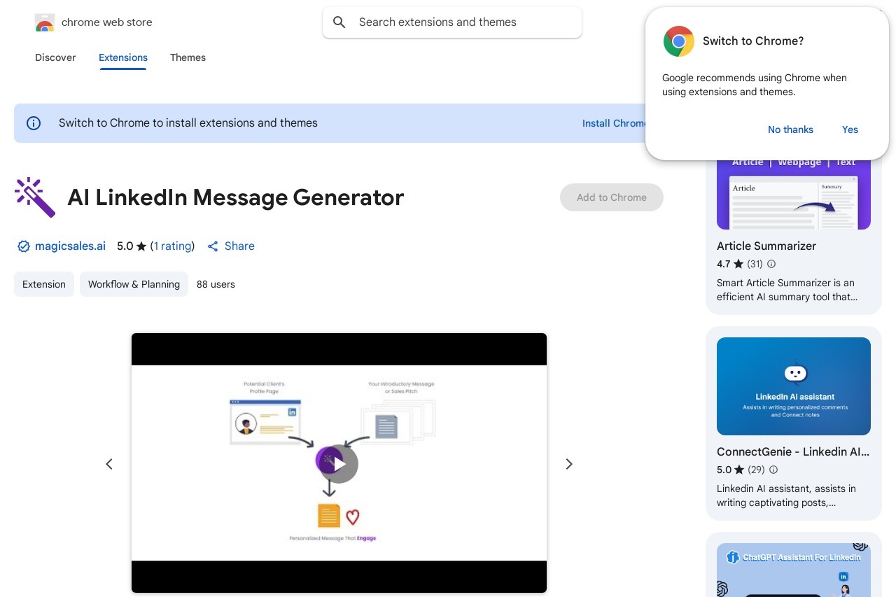 AI LinkedIn Message Generator