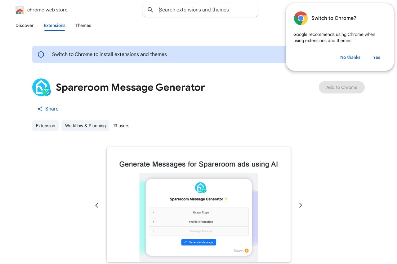 Spareroom Message Generator