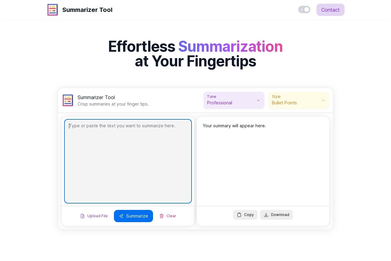 Summarizer Tool