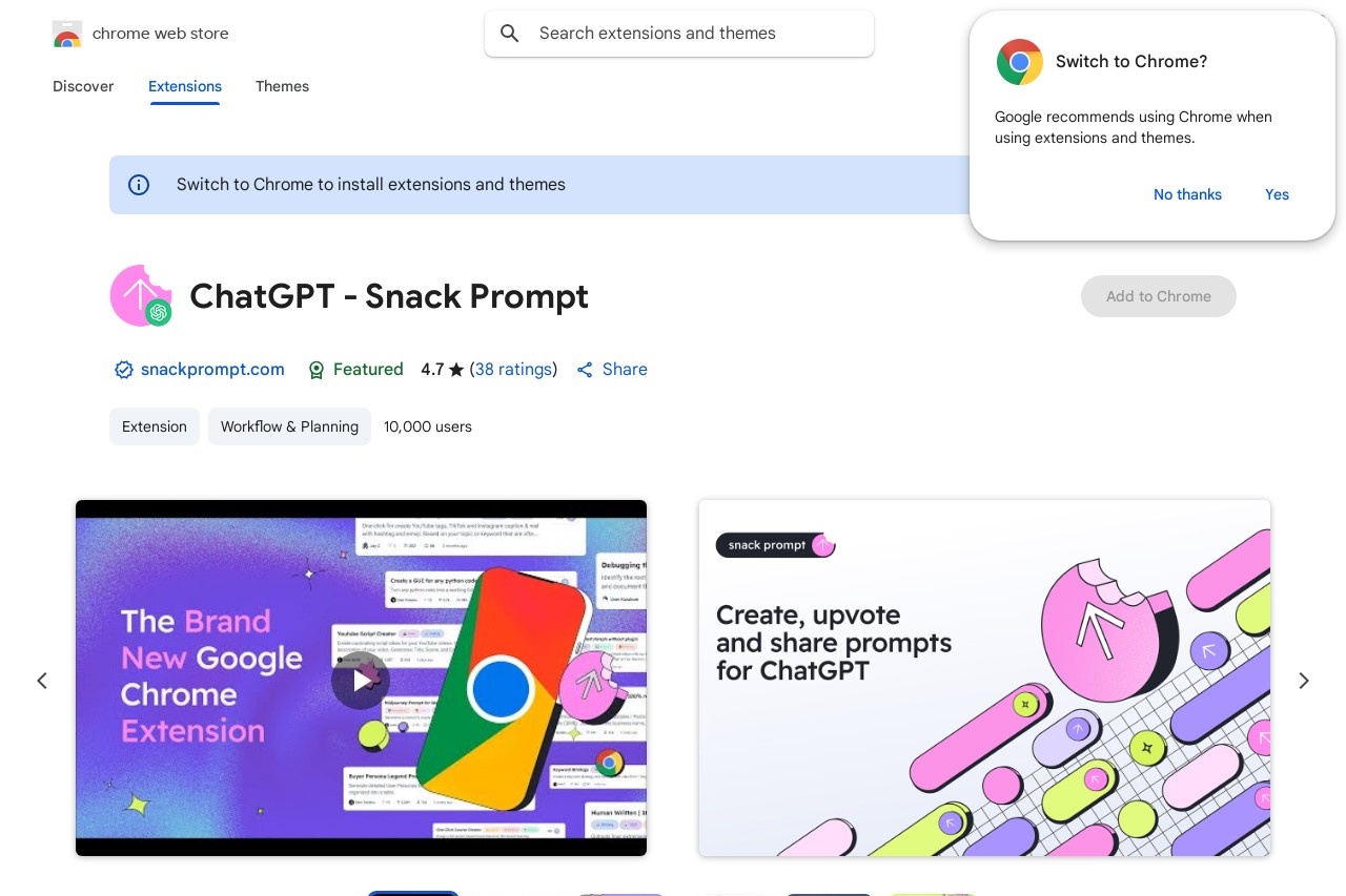 ChatGPT - Snack Prompt