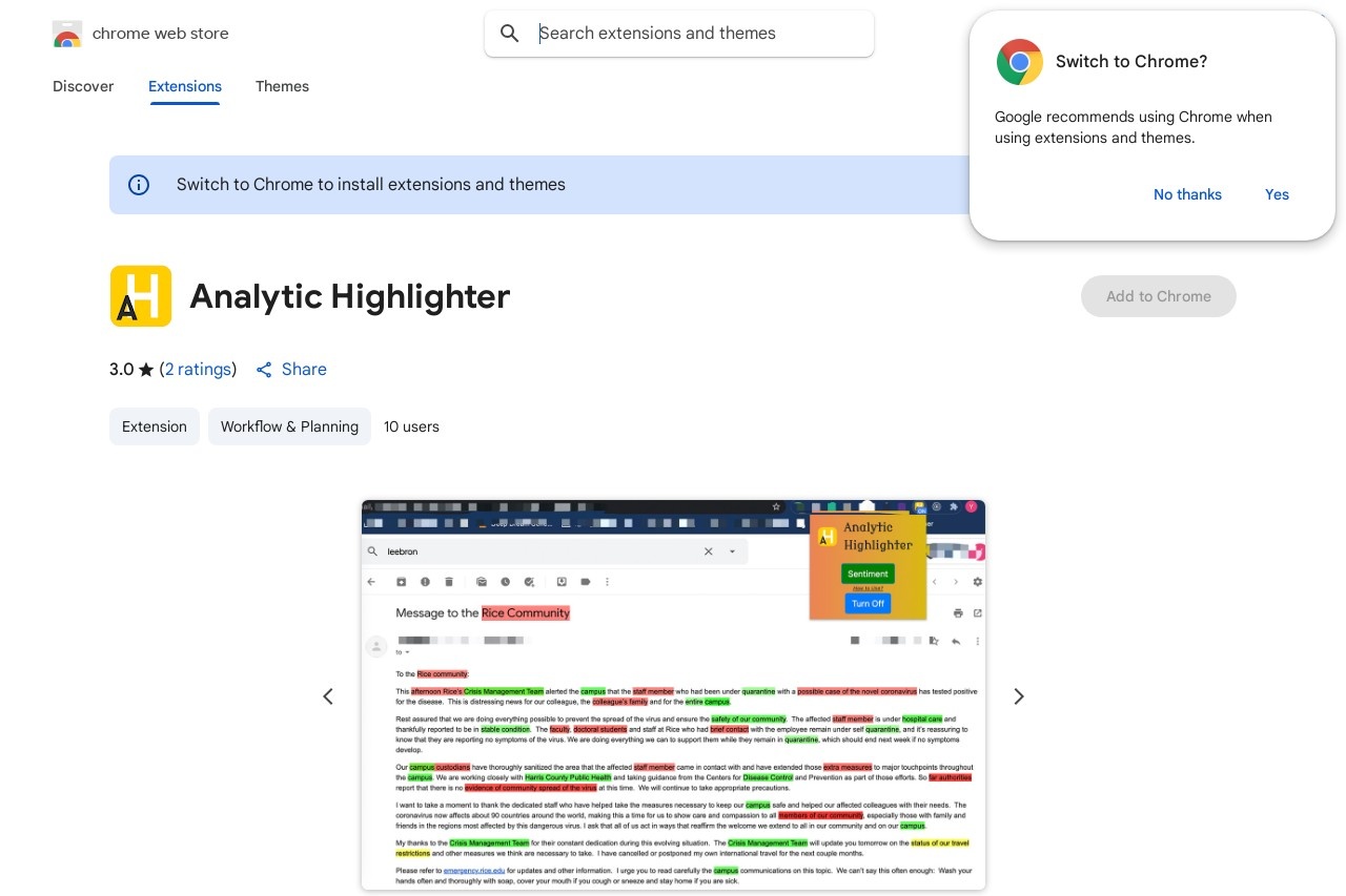 Analytic Highlighter