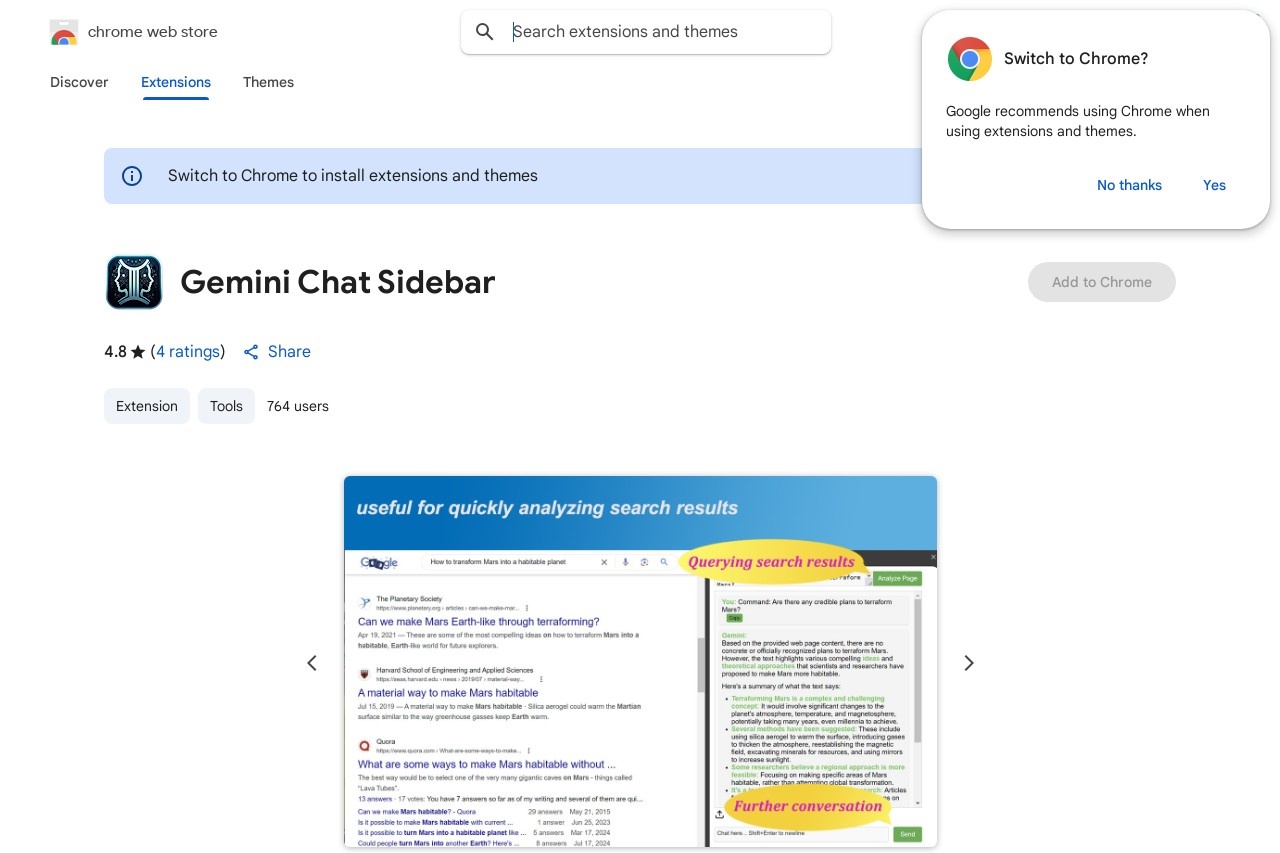 Gemini Chat Sidebar
