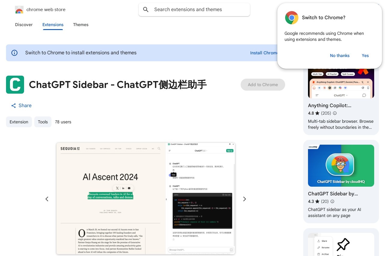 ChatGPT Sidebar