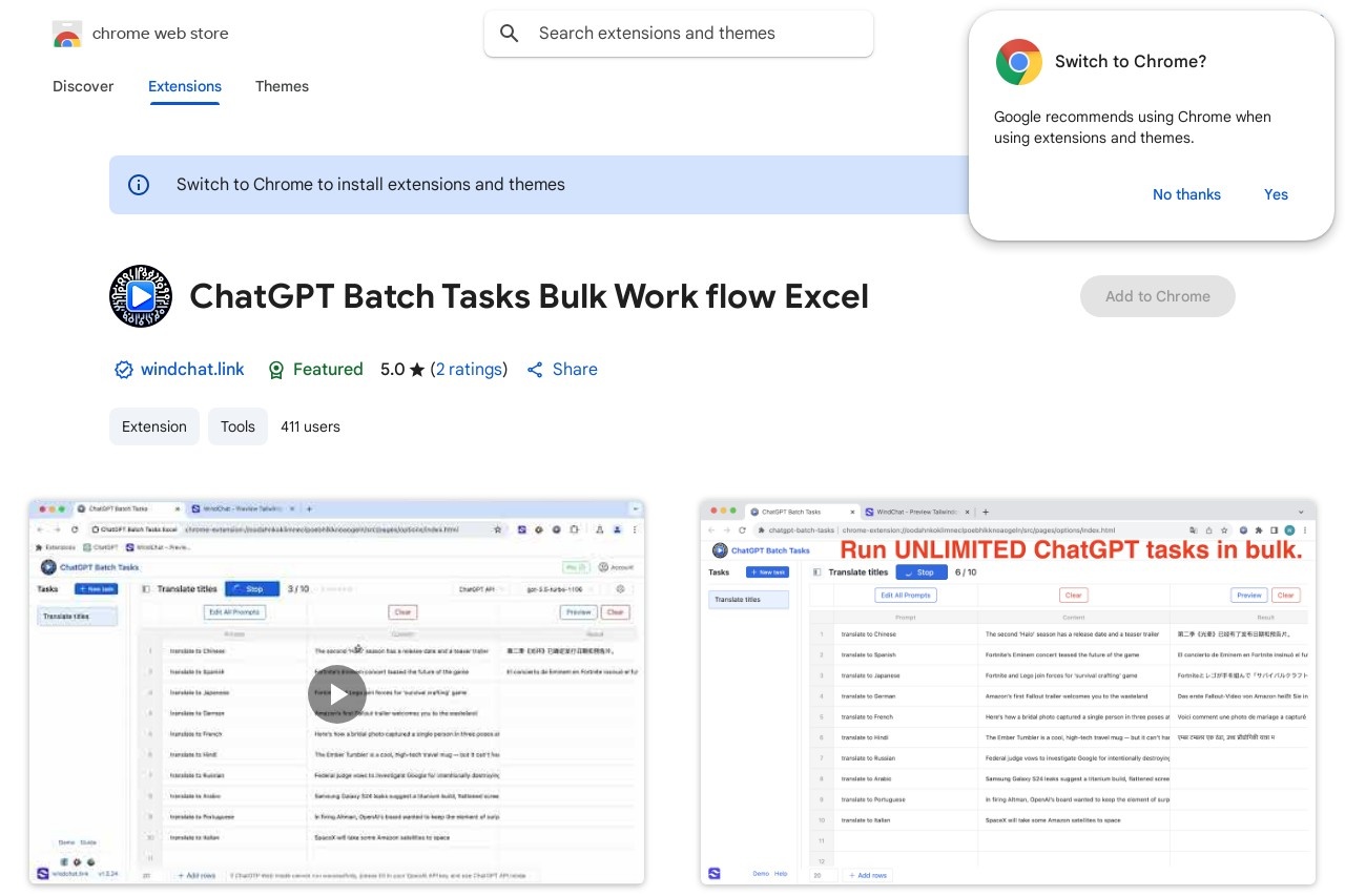 ChatGPT Batch Tasks Excel
