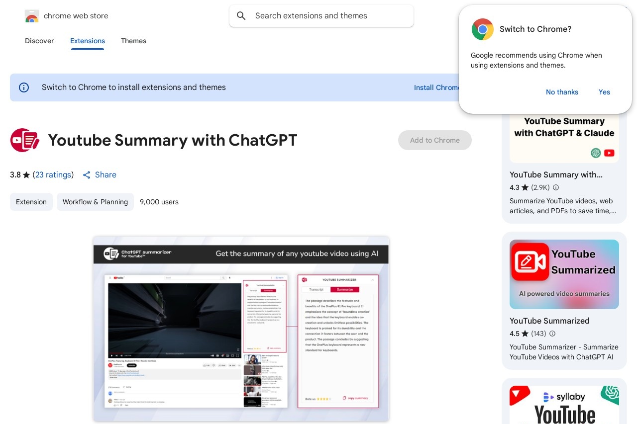Youtube Summary with ChatGPT