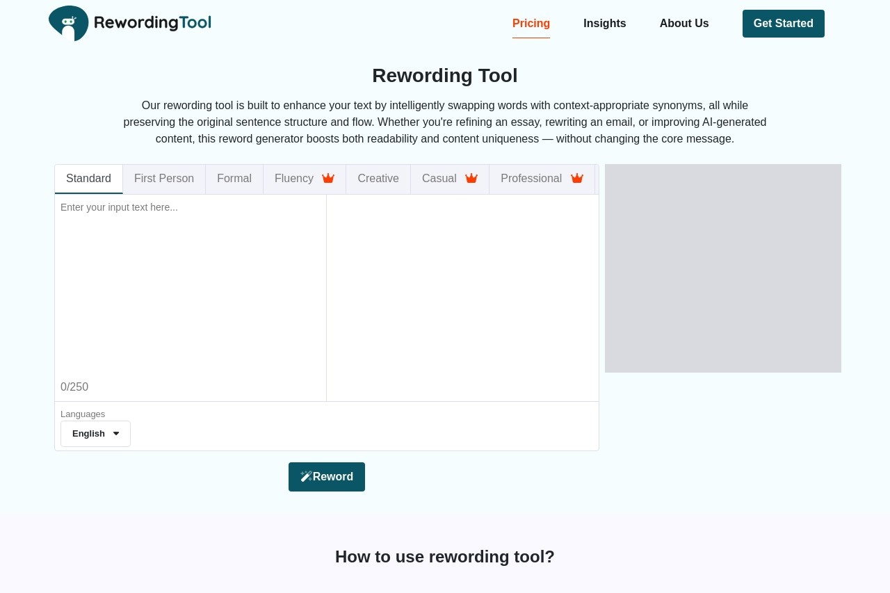 Rewording Tool
